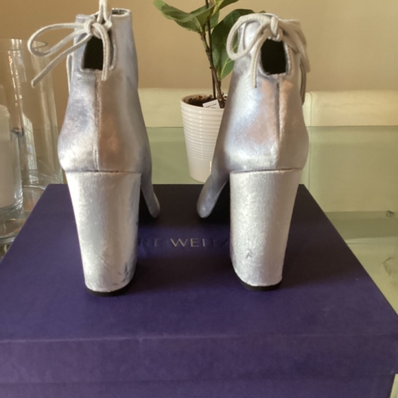 Stuart Weitzman Blue Velvet Bootie 9.5 - Picture 3 of 6
